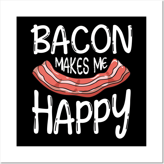 Bacon Makes Me Happy Wall Art by AngelBeez29